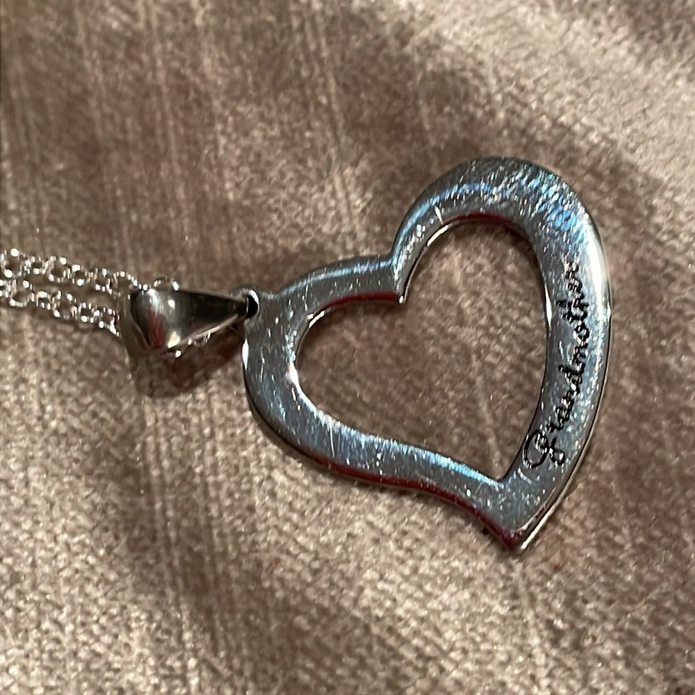 Grandmother Heart Necklace 18” Chain